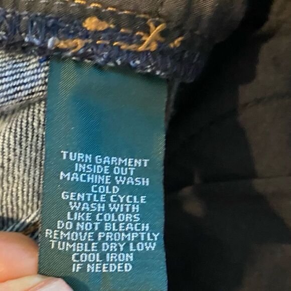 Ralph Lauren Sz 8 Blue Darkwash Denim Tapered Leg Jeans - Picture 5 of 6